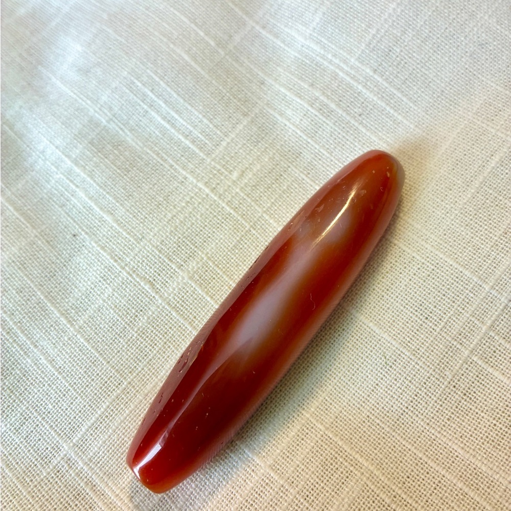 Carnelian Amulet Vintage Red Agate 3” Focal Bead - Picture 4 of 7
